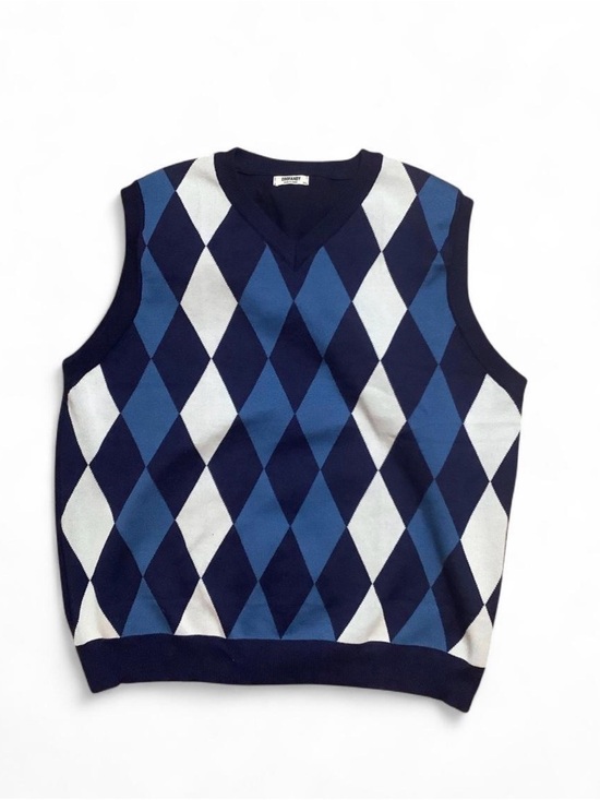Coofandy Other - COOFANDY blue and white argyle sweater vest 💙 Size 3XL